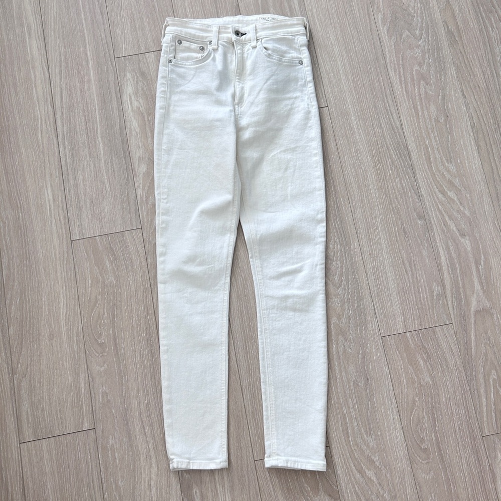rag & bone Nina High Rise Ankle Skinny in White Vintage Stretch Jean